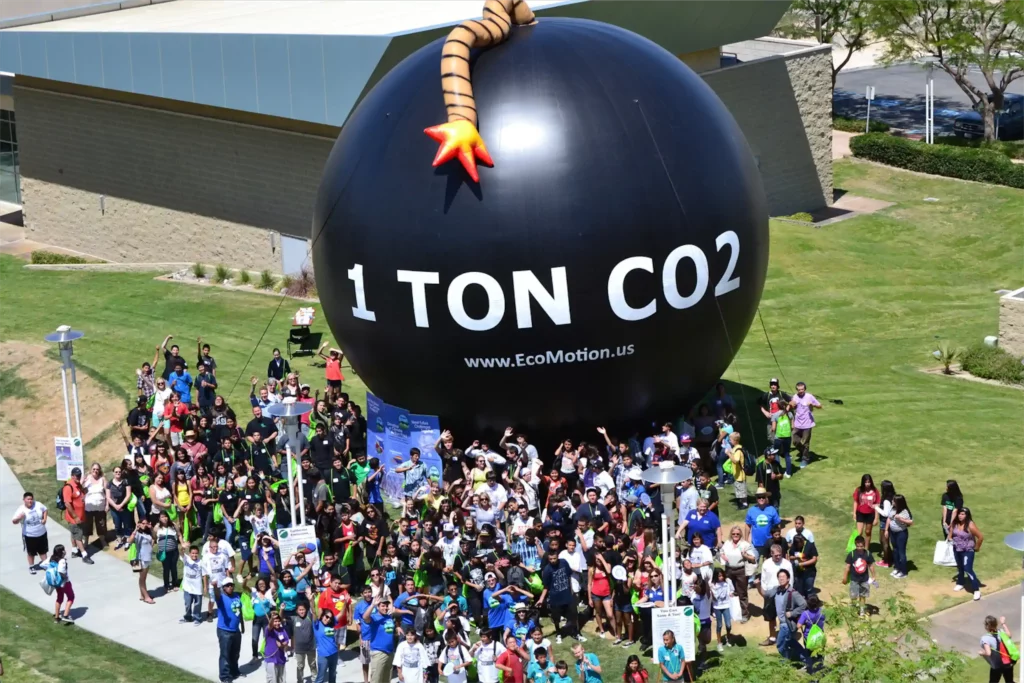 The ton at an environmental expo in Palm Desert, California. Source: Carbon Visuals